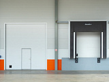 Промышленные секционные ворота Doorhan ISD01 3800x6800 с калиткой 